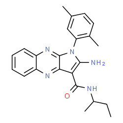 ChemSpider 2D Image | 2-Amino-N-sec-butyl-1-(2,5-dimethylphenyl)-1H-pyrrolo[2,3-b]quinoxaline-3-carboxamide | C23H25N5O