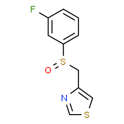 ChemSpider 2D Image | 4-{[(3-Fluorophenyl)sulfinyl]methyl}-1,3-thiazole | C10H8FNOS2