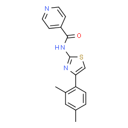 ChemSpider 2D Image | N-[4-(2,4-Dimethylphenyl)-1,3-thiazol-2-yl]isonicotinamide | C17H15N3OS
