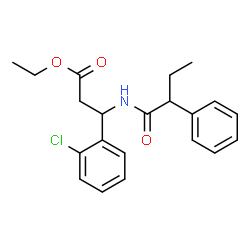 ChemSpider 2D Image | Ethyl 3-(2-chlorophenyl)-3-[(2-phenylbutanoyl)amino]propanoate | C21H24ClNO3