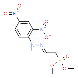 ChemSpider 2D Image | Dimethyl {(2E)-2-[(2,4-dinitrophenyl)hydrazono]ethyl}phosphonate | C10H13N4O7P