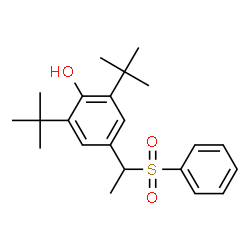 ChemSpider 2D Image | 2,6-Bis(2-methyl-2-propanyl)-4-[1-(phenylsulfonyl)ethyl]phenol | C22H30O3S