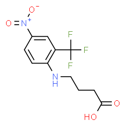 ChemSpider 2D Image | 4-[[4-Nitro-2-(trifluoromethyl)phenyl]amino]butanoic acid | C11H11F3N2O4