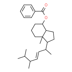 ChemSpider 2D Image | 1-[(3E)-5,6-Dimethyl-3-hepten-2-yl]-7a-methyloctahydro-1H-inden-4-yl benzoate | C26H38O2