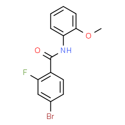 ChemSpider 2D Image | 4-Bromo-2-fluoro-N-(2-methoxyphenyl)benzamide | C14H11BrFNO2