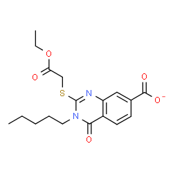 ChemSpider 2D Image | 2-[(2-Ethoxy-2-oxoethyl)sulfanyl]-4-oxo-3-pentyl-3,4-dihydro-7-quinazolinecarboxylate | C18H21N2O5S