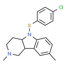 ChemSpider 2D Image | 5-[(4-Chlorophenyl)sulfanyl]-2,8-dimethyl-2,3,4,4a,5,9b-hexahydro-1H-pyrido[4,3-b]indole | C19H21ClN2S