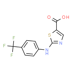 ChemSpider 2D Image | 2-{[4-(Trifluoromethyl)phenyl]amino}-1,3-thiazole-5-carboxylic acid | C11H7F3N2O2S