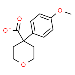 ChemSpider 2D Image | 4-(4-Methoxyphenyl)tetrahydro-2H-pyran-4-carboxylate | C13H15O4