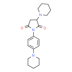 ChemSpider 2D Image | 3-(1-Piperidinyl)-1-[4-(1-piperidinyl)phenyl]-2,5-pyrrolidinedione | C20H27N3O2