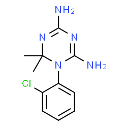 ChemSpider 2D Image | 1-(2-Chlorophenyl)-6,6-dimethyl-1,6-dihydro-1,3,5-triazine-2,4-diamine | C11H14ClN5