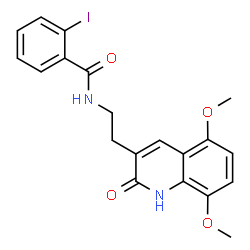 ChemSpider 2D Image | N-[2-(5,8-Dimethoxy-2-oxo-1,2-dihydro-3-quinolinyl)ethyl]-2-iodobenzamide | C20H19IN2O4