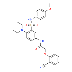 ChemSpider 2D Image | 2-(2-Cyanophenoxy)-N-{4-(diethylamino)-3-[(4-methoxyphenyl)sulfamoyl]phenyl}acetamide | C26H28N4O5S