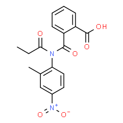 ChemSpider 2D Image | 2-[(2-Methyl-4-nitrophenyl)(propionyl)carbamoyl]benzoic acid | C18H16N2O6