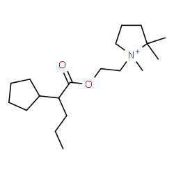ChemSpider 2D Image | 1-{2-[(2-Cyclopentylpentanoyl)oxy]ethyl}-1,2,2-trimethylpyrrolidinium | C19H36NO2