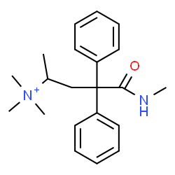 ChemSpider 2D Image | N,N,N-Trimethyl-5-(methylamino)-5-oxo-4,4-diphenyl-2-pentanaminium | C21H29N2O