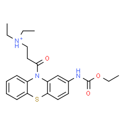 ChemSpider 2D Image | 3-{2-[(Ethoxycarbonyl)amino]-10H-phenothiazin-10-yl}-N,N-diethyl-3-oxo-1-propanaminium | C22H28N3O3S