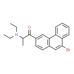 ChemSpider 2D Image | 1-(9-Bromo-3-phenanthryl)-2-(diethylamino)-1-propanone | C21H22BrNO