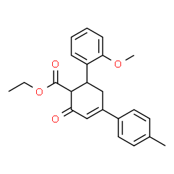 ChemSpider 2D Image | Ethyl 6-(2-methoxyphenyl)-4-(4-methylphenyl)-2-oxo-3-cyclohexene-1-carboxylate | C23H24O4