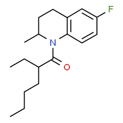 ChemSpider 2D Image | 2-Ethyl-1-(6-fluoro-2-methyl-3,4-dihydro-1(2H)-quinolinyl)-1-hexanone | C18H26FNO