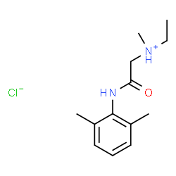 ChemSpider 2D Image | 2-[(2,6-Dimethylphenyl)amino]-N-ethyl-N-methyl-2-oxoethanaminium chloride | C13H21ClN2O