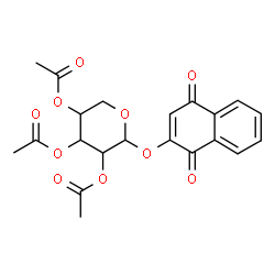 ChemSpider 2D Image | 1,4-Dioxo-1,4-dihydro-2-naphthalenyl 2,3,4-tri-O-acetylpentopyranoside | C21H20O10