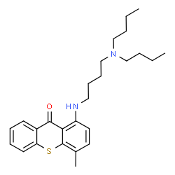 ChemSpider 2D Image | 1-{[4-(Dibutylamino)butyl]amino}-4-methyl-9H-thioxanthen-9-one | C26H36N2OS