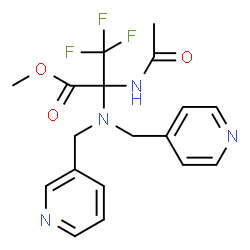 ChemSpider 2D Image | Methyl 2-acetamido-3,3,3-trifluoro-N-(3-pyridinylmethyl)-N-(4-pyridinylmethyl)alaninate | C18H19F3N4O3
