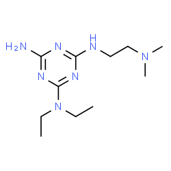 ChemSpider 2D Image | N~4~-[2-(Dimethylamino)ethyl]-N~2~,N~2~-diethyl-1,3,5-triazine-2,4,6-triamine | C11H23N7