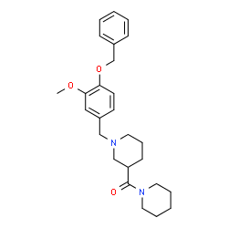 ChemSpider 2D Image | {1-[4-(Benzyloxy)-3-methoxybenzyl]-3-piperidinyl}(1-piperidinyl)methanone | C26H34N2O3