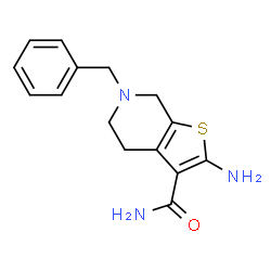 ChemSpider 2D Image | 2-amino-6-benzyl-4H,5H,7H-thieno[2,3-c]pyridine-3-carboxamide | C15H17N3OS