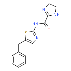 ChemSpider 2D Image | N-(5-Benzyl-1,3-thiazol-2-yl)-4,5-dihydro-1H-imidazole-2-carboxamide | C14H14N4OS