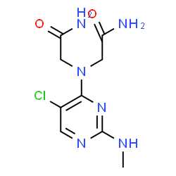 ChemSpider 2D Image | 2,2'-{[5-Chloro-2-(methylamino)-4-pyrimidinyl]imino}diacetamide | C9H13ClN6O2