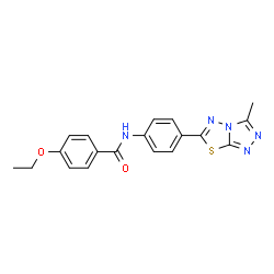 ChemSpider 2D Image | 4-Ethoxy-N-[4-(3-methyl[1,2,4]triazolo[3,4-b][1,3,4]thiadiazol-6-yl)phenyl]benzamide | C19H17N5O2S