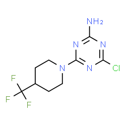 ChemSpider 2D Image | 4-Chloro-6-[4-(trifluoromethyl)-1-piperidinyl]-1,3,5-triazin-2-amine | C9H11ClF3N5