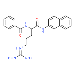 ChemSpider 2D Image | Diamino-N-[4-(benzoylamino)-5-(2-naphthylamino)-5-oxopentyl]methaniminium | C23H26N5O2