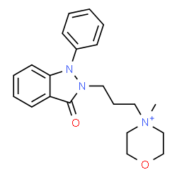ChemSpider 2D Image | 4-Methyl-4-[3-(3-oxo-1-phenyl-1,3-dihydro-2H-indazol-2-yl)propyl]morpholin-4-ium | C21H26N3O2