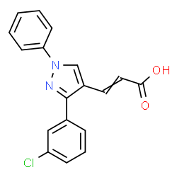 ChemSpider 2D Image | 3-[3-(3-Chlorophenyl)-1-phenyl-1H-pyrazol-4-yl]acrylic acid | C18H13ClN2O2