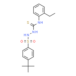 ChemSpider 2D Image | N-(2-Ethylphenyl)-2-{[4-(2-methyl-2-propanyl)phenyl]sulfonyl}hydrazinecarbothioamide | C19H25N3O2S2