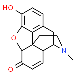 ChemSpider 2D Image | 3-Hydroxy-17-methyl-7,8-didehydro-4,5-epoxymorphinan-6-one | C17H17NO3