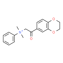 ChemSpider 2D Image | N-[2-(2,3-Dihydro-1,4-benzodioxin-6-yl)-2-oxoethyl]-N,N-dimethylanilinium | C18H20NO3