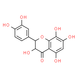 ChemSpider 2D Image | 2-(3,4-Dihydroxyphenyl)-3,5,7,8-tetrahydroxy-2,3-dihydro-4H-chromen-4-one | C15H12O8