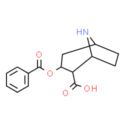 ChemSpider 2D Image | 3-(Benzoyloxy)-8-azabicyclo[3.2.1]octane-2-carboxylic acid | C15H17NO4