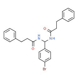 ChemSpider 2D Image | N,N'-[(4-Bromophenyl)methylene]bis(3-phenylpropanamide) | C25H25BrN2O2