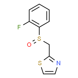 ChemSpider 2D Image | 2-{[(2-Fluorophenyl)sulfinyl]methyl}-1,3-thiazole | C10H8FNOS2