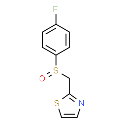 ChemSpider 2D Image | 2-{[(4-Fluorophenyl)sulfinyl]methyl}-1,3-thiazole | C10H8FNOS2