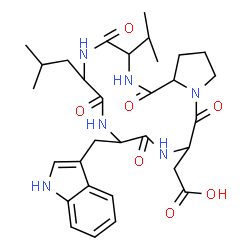 ChemSpider 2D Image | Cyclo(alpha-aspartylprolylvalylleucyltryptophyl) | C31H42N6O7