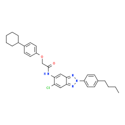 ChemSpider 2D Image | N-[2-(4-Butylphenyl)-6-chloro-2H-benzotriazol-5-yl]-2-(4-cyclohexylphenoxy)acetamide | C30H33ClN4O2