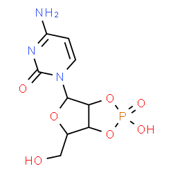 ChemSpider 2D Image | 4-Amino-1-[2-hydroxy-6-(hydroxymethyl)-2-oxidotetrahydrofuro[3,4-d][1,3,2]dioxaphosphol-4-yl]-2(1H)-pyrimidinone | C9H12N3O7P