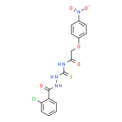 ChemSpider 2D Image | N-{[2-(2-Chlorobenzoyl)hydrazino]carbonothioyl}-2-(4-nitrophenoxy)acetamide | C16H13ClN4O5S